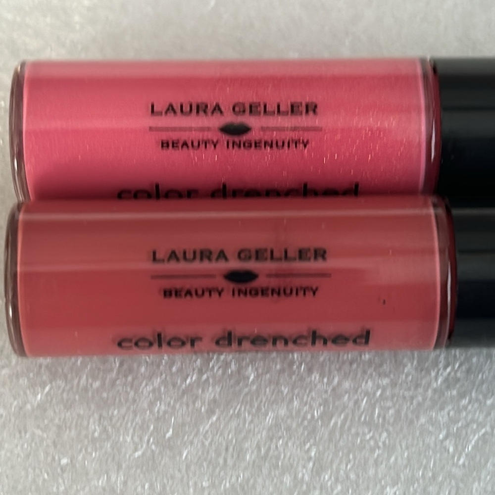 LOT OF 2 Laura Geller Color Drenched Lip Gloss / Piazza Pink & Amaretto …
